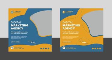 modèle de publication et de bannière de médias sociaux d'agence de marketing numérique vecteur