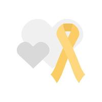 coeurs gris et ruban jaune. journée internationale du cancer de l'enfant vecteur