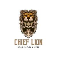 modèle de mascotte de vecteur de logo de chef de lion