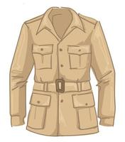 veste beige avec ceintures et poches pour vecteur homme