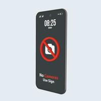 l'utilisation du téléphone est un signe interdit. pas d'appareil photo. éteignez votre téléphone. vecteur