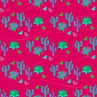 cactus et agave. modèle sans couture de vecteur mexicain dessin animé dessiné à la main.