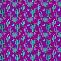 cactus et agave. modèle sans couture de vecteur mexicain dessin animé dessiné à la main.