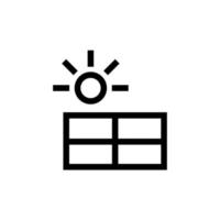 illustration isolée de vecteur d'icône de panneau d'énergie solaire simple