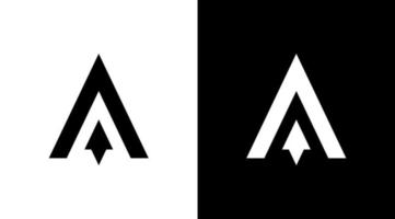 logo d'entreprise flèche vers le haut monogramme une lettre initiale icône noir et blanc style d'illustration modèles modèles vecteur