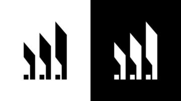 architecture immobilier logo monogramme noir et blanc icône illustration style conceptions modèles vecteur