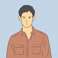 avatar de dessin animé d'un jeune homme d'affaires portant des vêtements formels vecteur