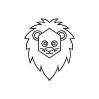 icône du logo vectoriel de ligne de visage de lion.