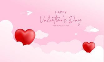 vecteur happy valentines day background couleur rose