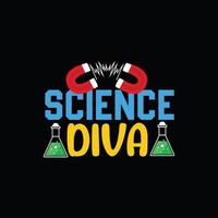 conception de t-shirt vecteur science diva. conception de t-shirts scientifiques. peut être utilisé pour imprimer des tasses, des autocollants, des cartes de vœux, des affiches, des sacs et des t-shirts.