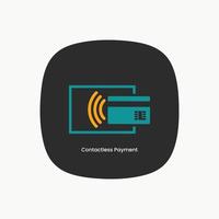 contactez moins de paiement avec l'icône de carte nfc conception graphique illustration vectorielle vecteur