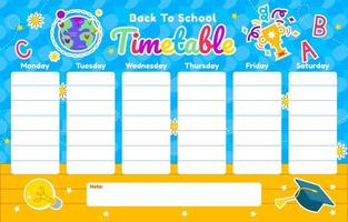 modèle de calendrier coloré pour la rentrée scolaire vecteur
