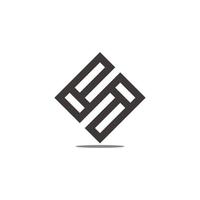 lettre s simple ombre carré ligne géométrique logo vecteur