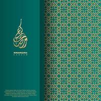 salutation islamique ramadan kareem carte fond carré conception de couleur or vert pour la fête islamique vecteur