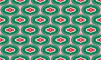 ethnique abstrait arrière-plan mignon rose vert géométrique tribal ikat populaire motif arabe oriental indigène modèle traditionnel conception tapis papier peint vêtements tissu emballage imprimer batik populaire tricoter vecteur