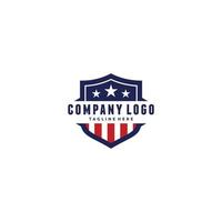 équipe de sport emblème de bouclier, patriotique, drapeau américain, illustration de modèle de conception de logo vectoriel icône