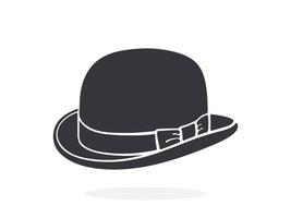icône silhouette de chapeau melon rétro vecteur