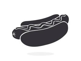 icône silhouette de hot-dog à la moutarde vecteur