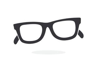 icône silhouette de lunettes de soleil rétro lunettes à monture de corne vecteur