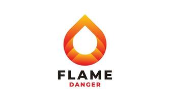 logo vecteur flamme goutte simple