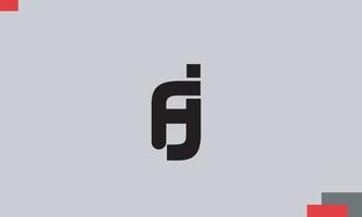 alphabet lettres initiales monogramme logo fj, jf, f et j vecteur