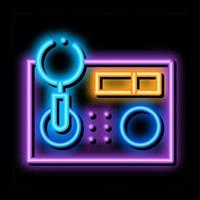 illustration d'icône de lueur de néon de radio cassée de recherche vecteur
