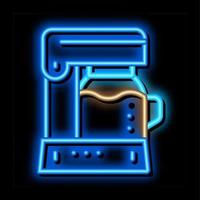 machine à café, néon, lueur, icône, illustration vecteur