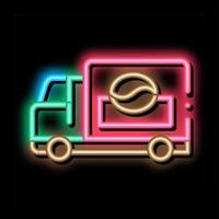 illustration de l'icône de lueur au néon de livraison de production de café vecteur