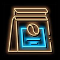 paquet de café illustration d'icône de lueur au néon vecteur