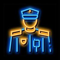 illustration de l'icône de lueur au néon de la profession de policier vecteur
