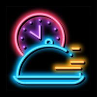 illustration d'icône de lueur de néon de livraison de restauration rapide vecteur