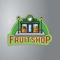 insigne d'illustration de magasin de fruits vecteur