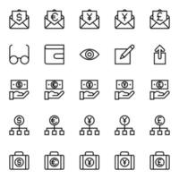icônes de contour pour les affaires et les finances. vecteur
