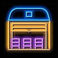 illustration d'icône de lueur au néon de garage de stockage vecteur