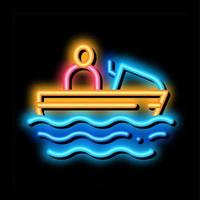 illustration d'icône de lueur de néon de navigation de plaisance vecteur