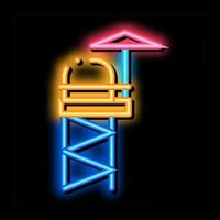 illustration de l'icône de lueur au néon de la tour de sauvetage vecteur