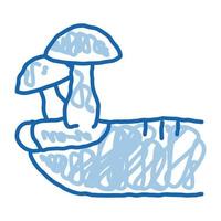 champignon des ongles doodle icône illustration dessinée à la main vecteur
