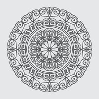 fleur de mandala facile, motif géométrique noir, coloriage sur fond blanc.mandala facile, coloriage de fleur de mandala sur fond blanc vecteur