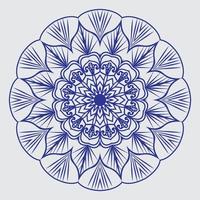 fleur de mandala facile, motif géométrique noir, coloriage sur fond blanc.mandala facile, coloriage de fleur de mandala sur fond blanc vecteur