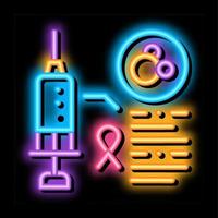 illustration d'icône de lueur de néon d'injection médicale vecteur