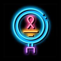 illustration d'icône de lueur au néon de recherche sur le cancer vecteur