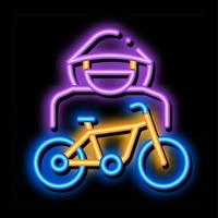 vélo vol néon lueur icône illustration vecteur