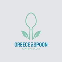 logo du restaurant cuillère grèce. symbole du drapeau grèce avec cuillère, vecteur