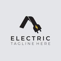 vecteur de conception de logo électrique avec lettre a