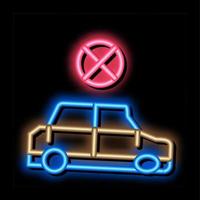 illustration d'icône de lueur au néon de voiture accidentée vecteur