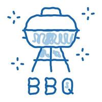 barbecue équipement doodle icône illustration dessinée à la main vecteur