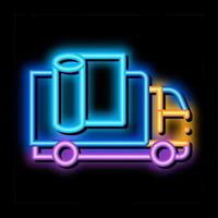camion de nettoyage de tapis néon lueur icône illustration vecteur