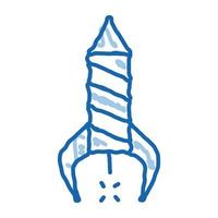 feu d'artifice fusée doodle icône illustration dessinée à la main vecteur