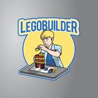 insigne de conception de constructeur de lego vecteur