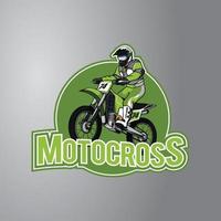 insigne de conception d'illustration de motocross vecteur